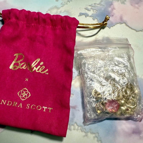 Barbie x Kendra Scott Gold Charm Bracelet in Pink Mix NWT - Picture 5 of 6